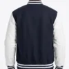 Get Cal Navy Blue and White Wool Varsity Jacket