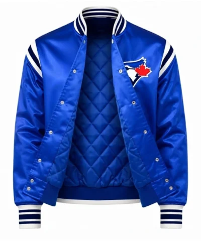Get Toronto Blue Jays Teddy Blue Satin Jacket