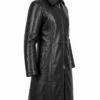 Gothic Style Black Genuine Leather Vampire Coat For Womens