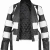 Hailee Steinfeld Sinners Mary Black and White Leather Checkered Moto Jacket On Sale