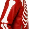 Halloween Cosplay Red Zip Up Leather Moto Jacket