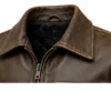 Halloween Patches Brown Leather Jacket