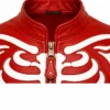 Halloween Skeleton Cosplay Red Leather Moto Jacket