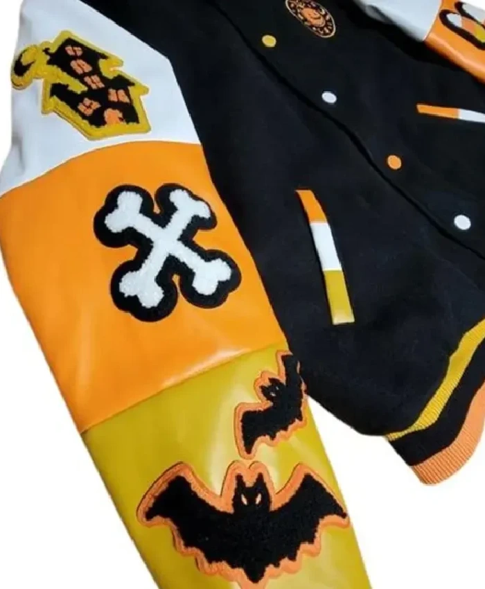 Halloween Spooky Special Boo Full Snap Varsity Jacket