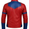 Halloween x Peacemaker Red and Blue Cosplay Leather Biker Jacket