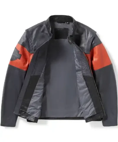 Harley Davidson Essential Convertible Orange Leather Jacket