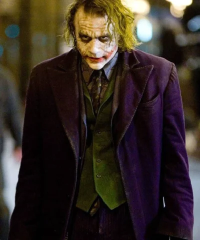 Heath Ledger Joker The Dark Knight Purple Wool Coat