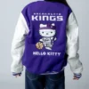 Hello Kitty Sacramento Kings Full Snap Wool Purple Jacket On Sale
