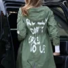 I Dont Really Care Do U Green Cotton Jacket