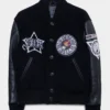 Issey Miyake x Takashi Murakami Black Varsity Jacket 