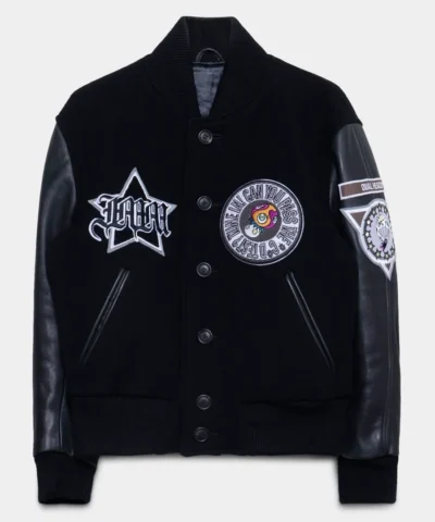 Issey Miyake x Takashi Murakami Black Varsity Jacket