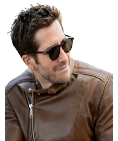 Jake Gyllenhaal In The Grey 2026 Bronco Brown Leather Jacket