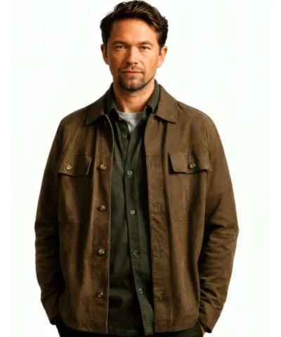 Jakob Oftebro Blood Sacrifice S01 Thomas Berg Brown Suede Leather Jacket
