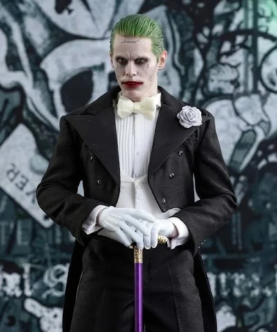Jared Leto Suicide Squad The Joker Notch Collar Double Breasted Black Dinner Coat