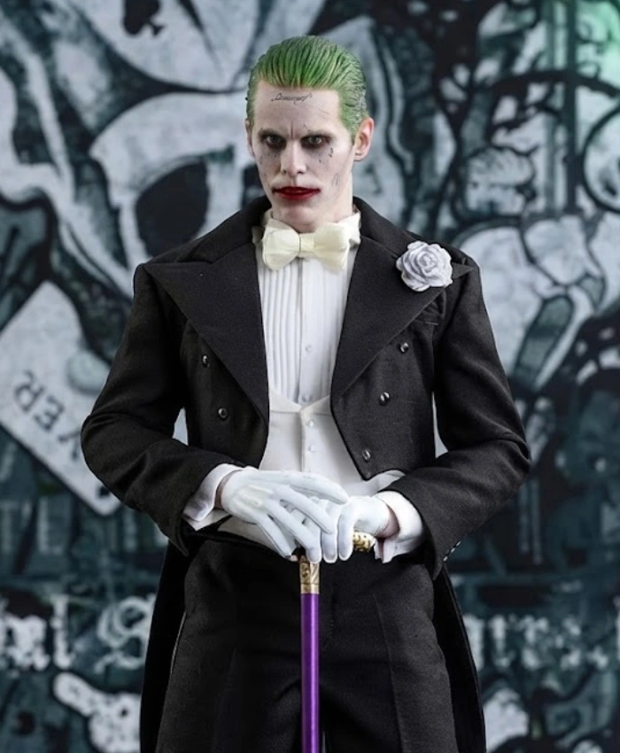 Jared Leto Suicide Squad The Joker Notch Collar Double Breasted Black Dinner Coat