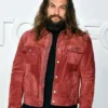 Jason Momoa Aquaman And The Lost Kingdom Suede Leather Red Jacket