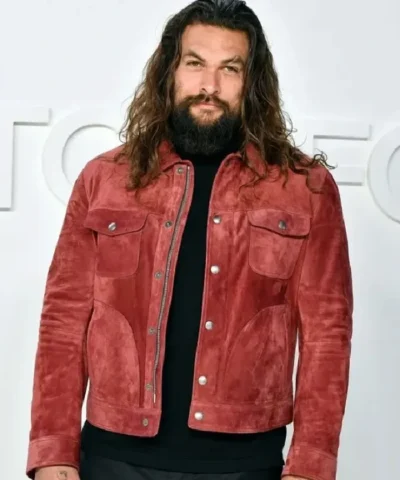 Jason Momoa Aquaman And The Lost Kingdom Suede Leather Red Jacket