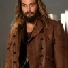 Jason Momoa Film Justice League Aquaman Brown Distressed Leather Jacket