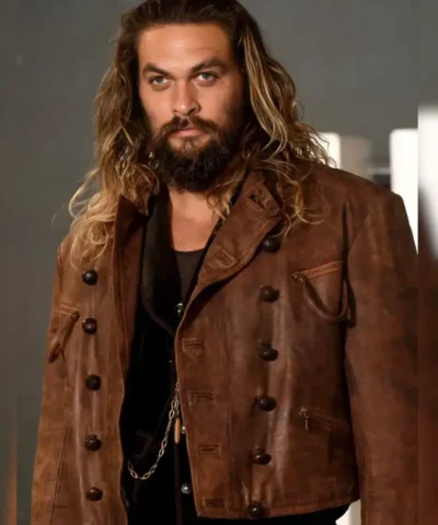 Jason Momoa Film Justice League Aquaman Brown Distressed Leather Jacket