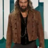 Jason Momoa Film Justice League Aquaman Distressed Leather Jacket