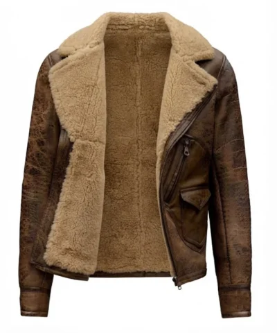 Jason Momoa Movie Justice League Aquaman Brown Leather Aviator Jacket