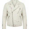 Jason Momoa Special DC Event Los Angeles Supergirl White Biker Leather Jacket