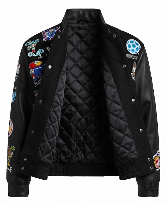 Jeff Hamilton FIFA World Cup 2026 LA Black Patchwork Leather Jacket