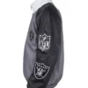 Jeff Hamilton Raiders Vegan Grey Leather Jacket On Sale