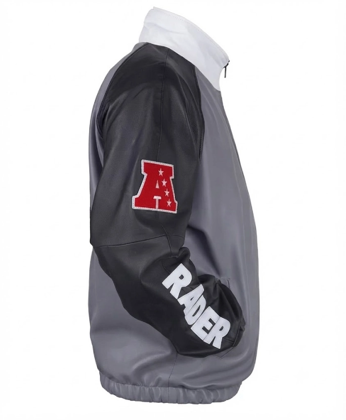 Jeff Hamilton Raiders Vegan Leather Track Jacket On Sale