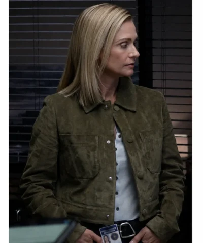 Jennifer Jareau Suede Crop Olive Green Jacket