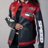 Jessica Jarrel Lot Patrol Private Screening Black and Red Leather Jacket For Men and Women