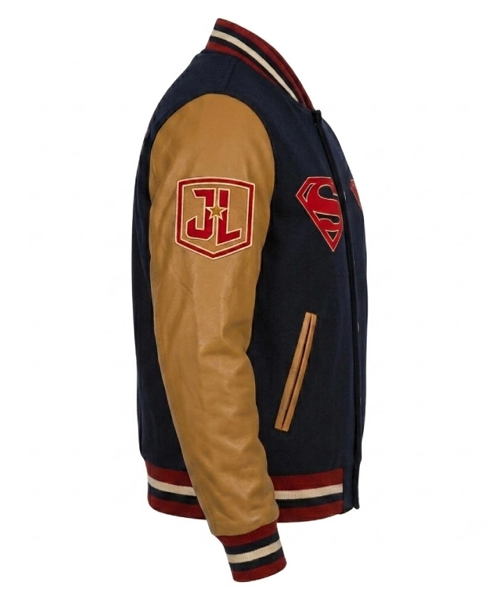 Justice League Superman Full Snap Varsity Jacket