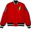 Justice League The Flash Full Snap Red Varsity Wool Jacket