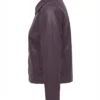 Kayleigh Leather Purple Bomber Jacket On Sale