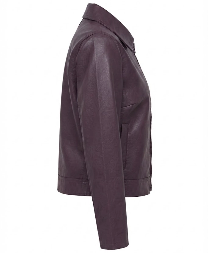 Kayleigh Leather Purple Jacket