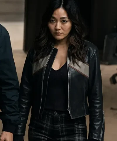 Kimiko The Boys 2026 Karen Fukuhara Black Biker Leather Jacket