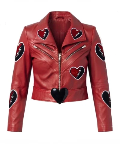 Kylie Cantrall Descendants Wicked Wonderland 2026 Red Cropped Leather Jacket