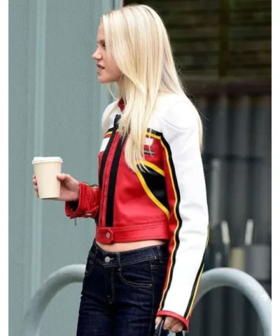 L A California 2026 Street Style Laura Abla Schmitt Motorcycle Leather Jacket On Sale