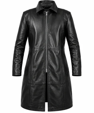 Layla Black Leather Women Coat