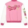 Los Angeles Dodgers Floral Pink Wool Varsity Jacket