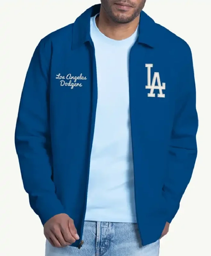 Los Angeles Dodgers Franchise Full Zip Royal Blue Cotton Jacket