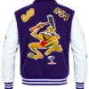 Louis Vuitton Purple and White Full Snap Varsity Jacket