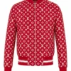 Louis Vuitton x Supreme Leather Monogram Red Bomber Jacket