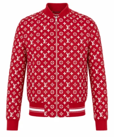 Louis Vuitton x Supreme Leather Monogram Red Bomber Jacket