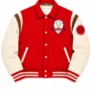 Louisville Slugger 80s Full Snap Red Leather Jacket