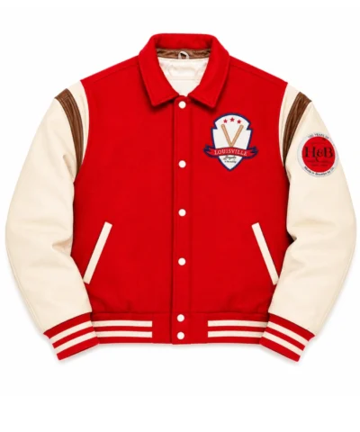 Louisville Slugger 80s Full Snap Red Leather Jacket