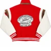 Louisville Slugger 80s Full Snap Red Leather Varsity Jacket