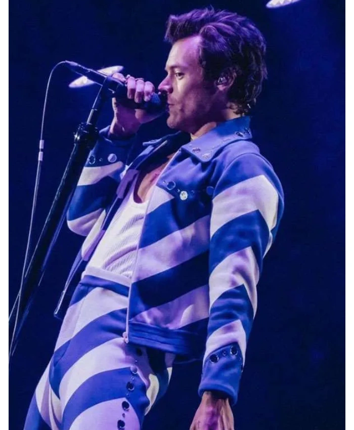 Love On Tour Madison Square Garden Harry Styles White and Blue Jacket