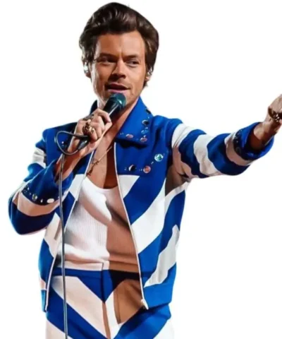 Love On Tour Madison Square Garden Harry White and Blue Track Jacket