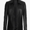 Marsha Womens Black Leather Car Coat